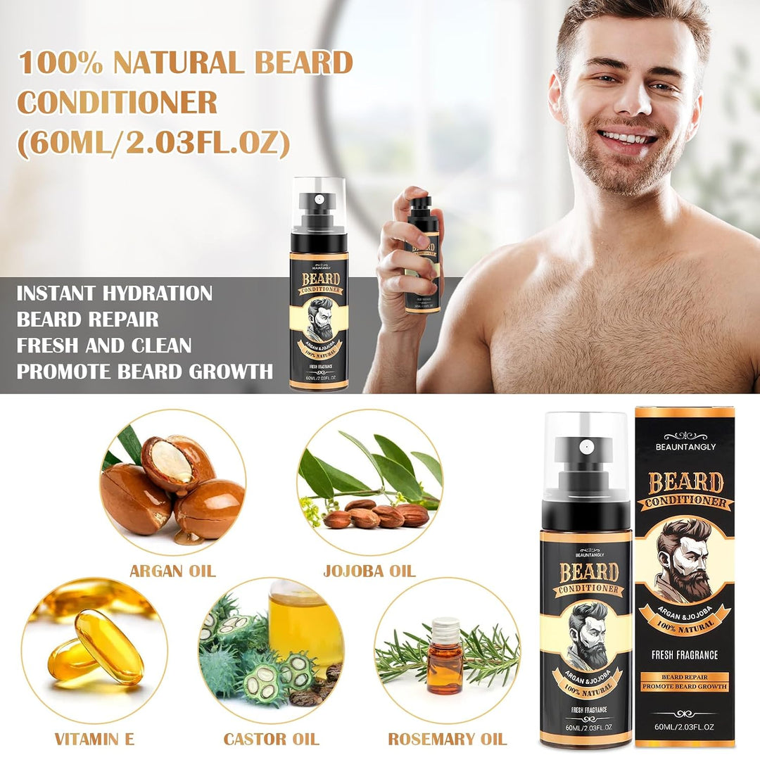 Kit de crecimiento de barba, juego de aseo con aceite de crecimient...