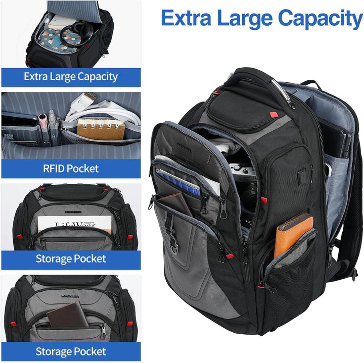 KROSER Mochila para laptop de viaje resistente al agua Mochila de d...