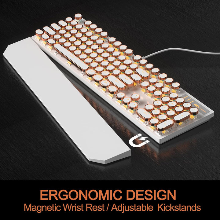 MageGee - Teclado mecánico para juegos estilo máquina de escribir r...
