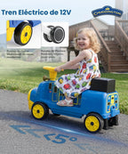 Chuggington - Tren de 2 plazas sin rieles, con licencia de 12 V, para niños de 3 años en adelante, con espacio de almacenamiento, silbato, LED, música, 2 velocidades máximas, 150 libras, color