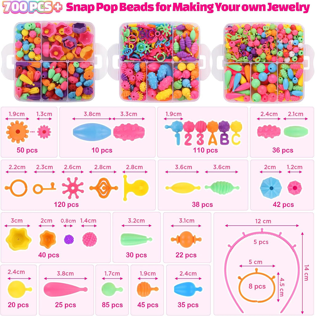 Funtopia Más de 700 piezas de cuentas pop para artes y manualidades para niños de 4 a 6 años y kit de origami para niños de 8 a 12 5 a 8 años