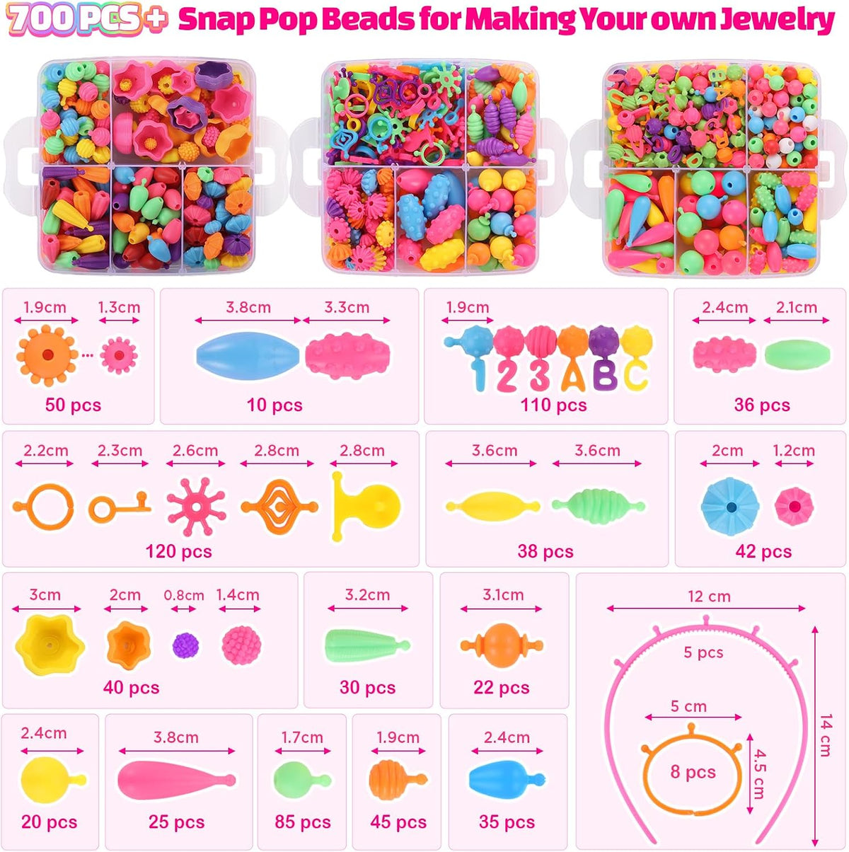 Funtopia Más de 700 piezas de cuentas pop para artes y manualidades para niños de 4 a 6 años y kit de origami para niños de 8 a 12 5 a 8 años