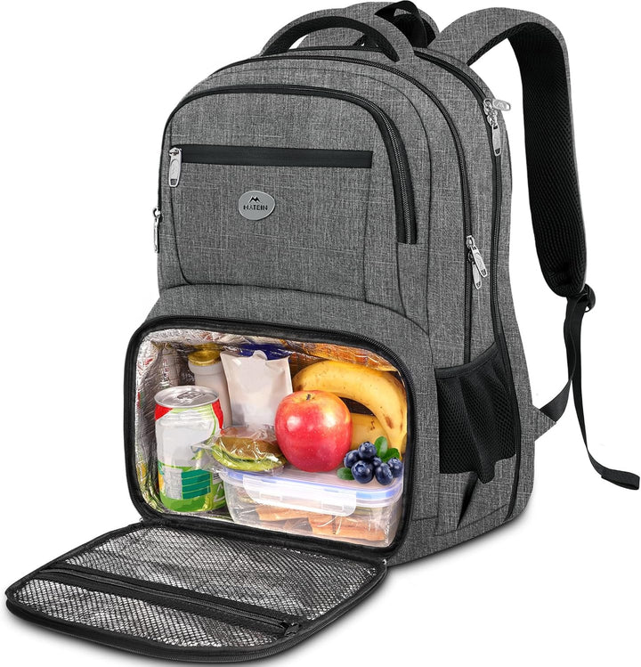 MATEIN Mochila para portátil con lonchera, mochila de trabajo gris...