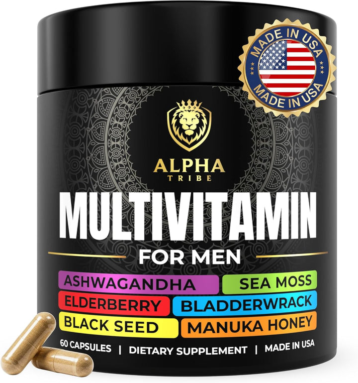Alpha Tribe Multivitamínico para hombres con musgo marino, aceite d...