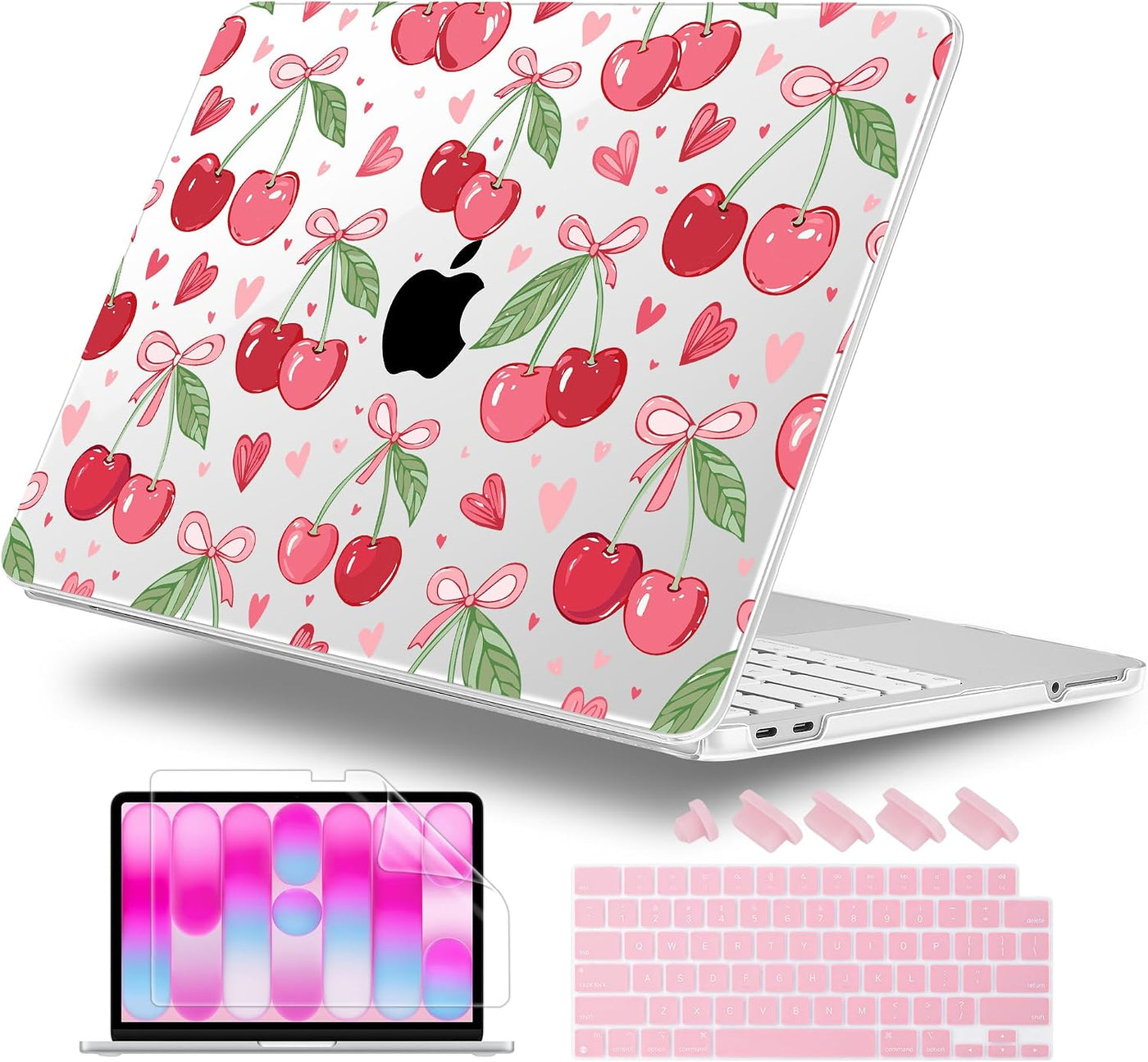 Lepeoac Funda rígida 4 en 1 para MacBook Neo 13 (A3404), cerezas y...