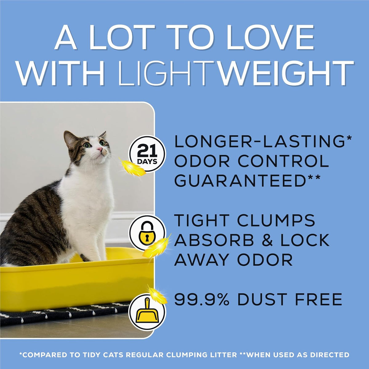 Purina Tidy Cats - Arena para gatos ligera con Glade Clear Springs, aglutinante, bajo polvo, perfumada, caja de 17 libras