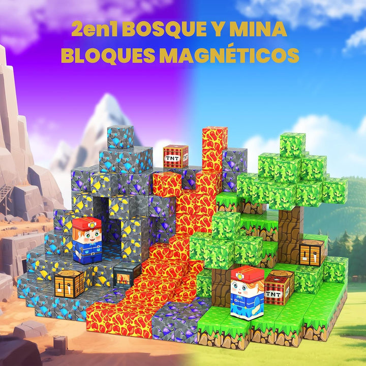 Bloques Magnéticos 100PCS Juguetes para Niños Bloques de Construcci...