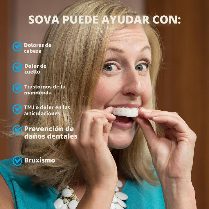 Protector dental de noche Sova con estuche, para bruxismo, TMX, dol...
