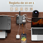 TESSAN Regleta protectora de sobretensiones, cable de extensión de enchufe