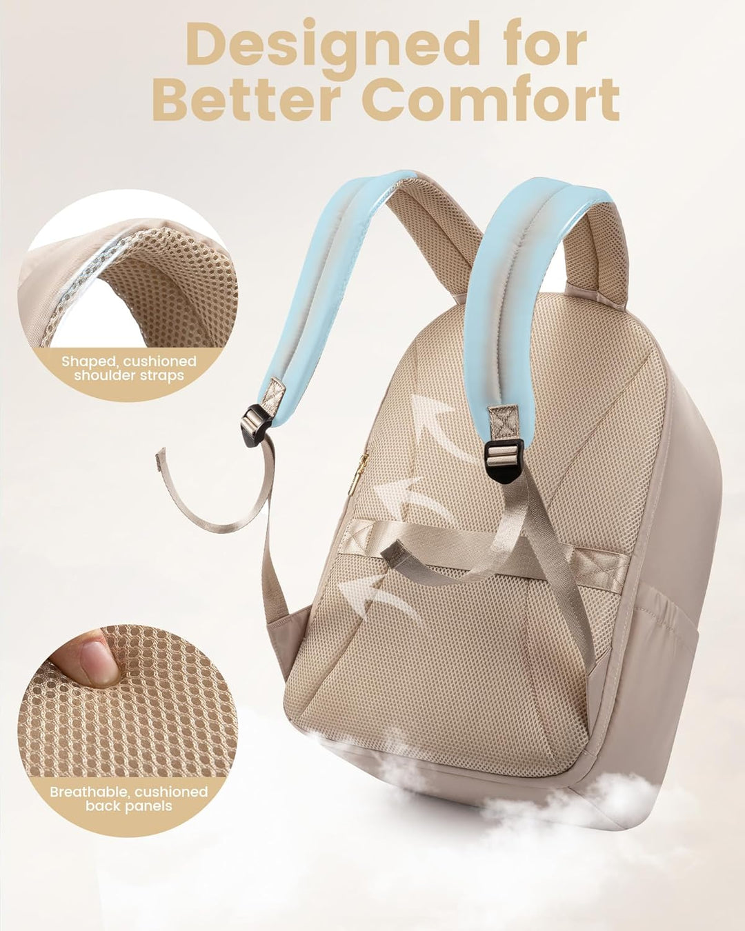 LOVEVOOK - Mochila para computadora portátil para mujer, bolso moch...