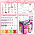 BLmukce Kit de creación de amistad para niñas, kit de fabricación de pulseras de cuentas de joyería para niños de 8 a 12 años, kit de manualidades de collar de dijes, regalos de cumpleaños de Navidad