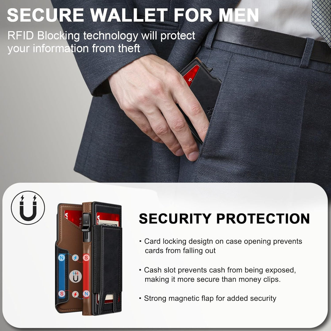 Cartera para hombre con tarjetero delgado desplegable para 9 a 13 t...
