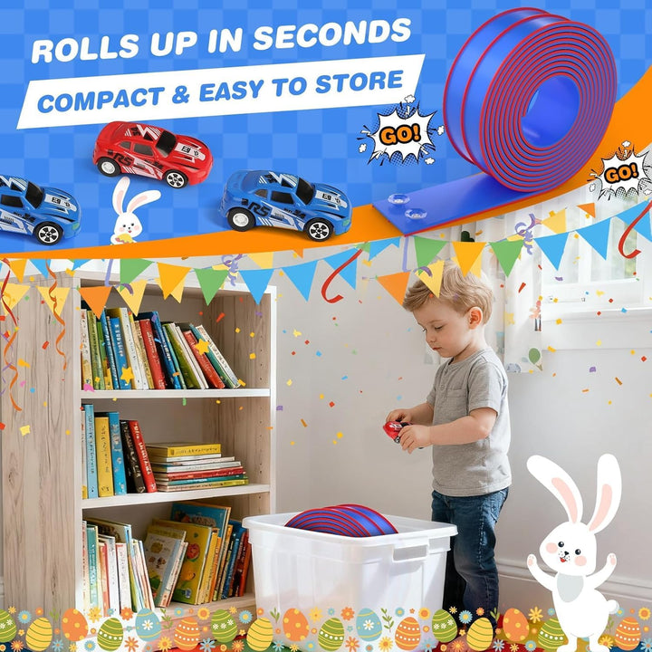 DKOXT Pista de carreras flexible de 15 pies para niños, juego de pi...