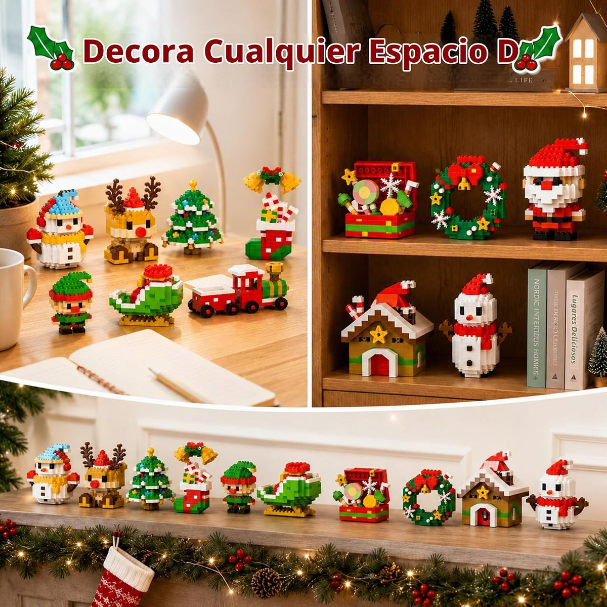 Calendario de Adviento de Navidad, bloques de construcción, 12 días Mini