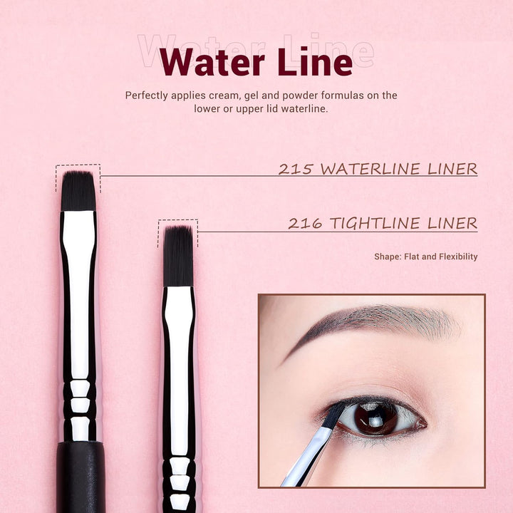 Juego de brochas delineador de ojos Jessup, brochas de maquillaje d...