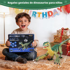 VERTOY Juguetes de dinosaurio a control remoto para niños: construye un gran dinosaurio velociraptor para caminar con luz y sonido, ideas de regalo de cumpleaños para niños y niñas de 3, 5, 5, 7, 8 a