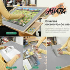ALL4JIG - Mesa de rompecabezas de 2000 piezas con patas y ruedas, mesa de rompecabezas de madera de 28.50 x 40.16 pulgadas con 4 cajones y cubierta para adultos, diseño de estabilidad mejorado, mesa