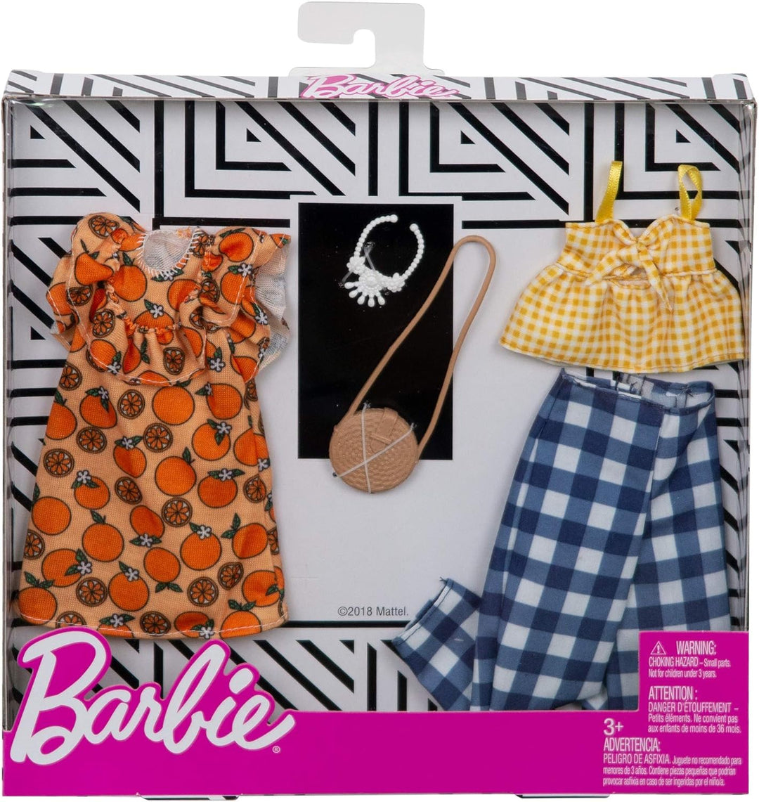 Barbie Ropa: 2 trajes de muñeca incluyen un vestido, top y pantalon...