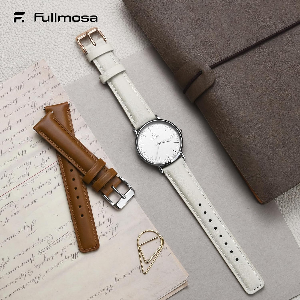Fullmosa - Correas de reloj de piel de liberación rápida de 0.709 in para