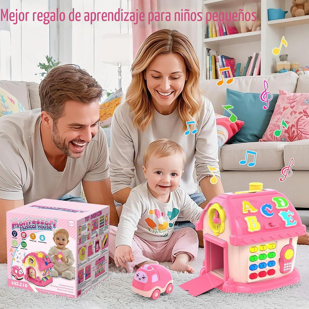 Toys para 1 Year Old Girl Gifts, 12-en-1 Bilingual Musical Learning House