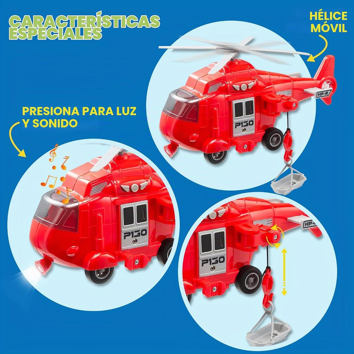 JOYIN Camión de bomberos de juguete para niños de 3, 4, 5, 6, 7 años, camión de bomberos, vehículo de emergencia, camión de bomberos para niños, automóvil alimentado por fricción con luces y sonidos, regalos de cumpleaños para niños y niñas de 3 a 9 años