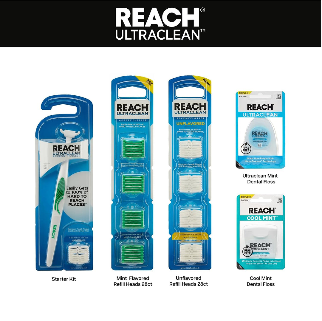 REACH Ultraclean Access - Cabezales de repuesto de hilo dental, sin...