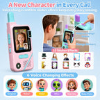 Walkie Talkies de video para niños, paquete de 2 con cámara giratoria de 180°, juguetes de largo alcance, recargable, clip y cordón, regalos de cumpleaños para niños y niñas de 3 a 12 años, interiores