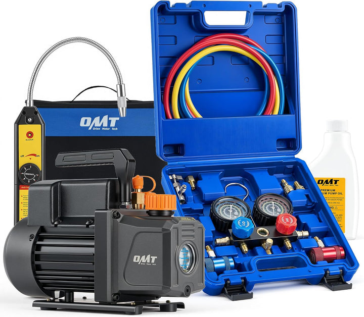 Orion Motor Tech R1234yf Bomba de vacío de AC y juego de manómetros...