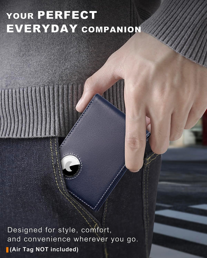 VISWORLD Billetera para hombre con soporte para Airtag, billetera p...