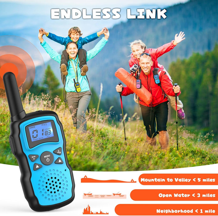 Wishouse Walkie Talkies recargables para niños y adultos de largo a...