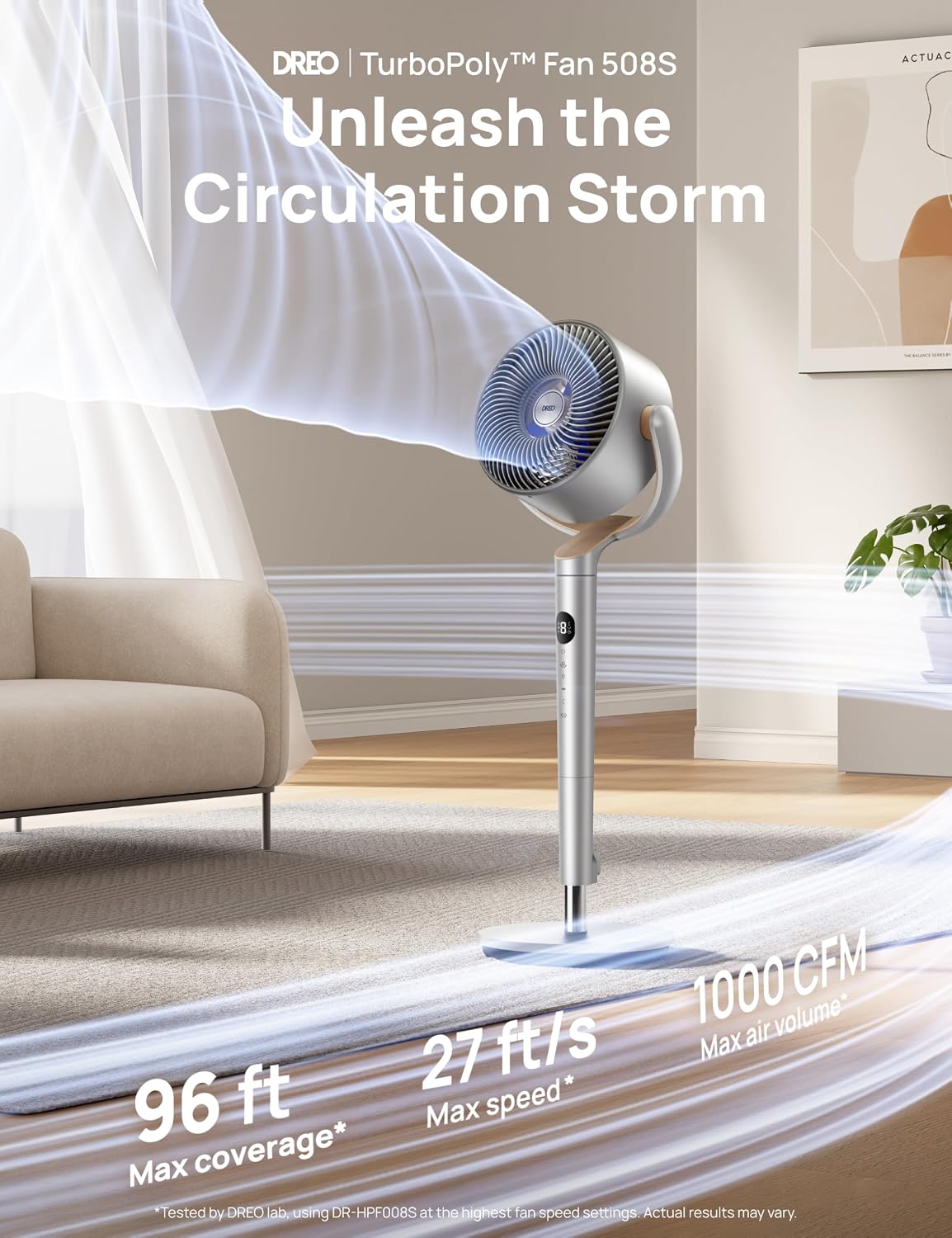 Dreo Ventiladores inteligentes para dormitorio, ventilador oscilant...