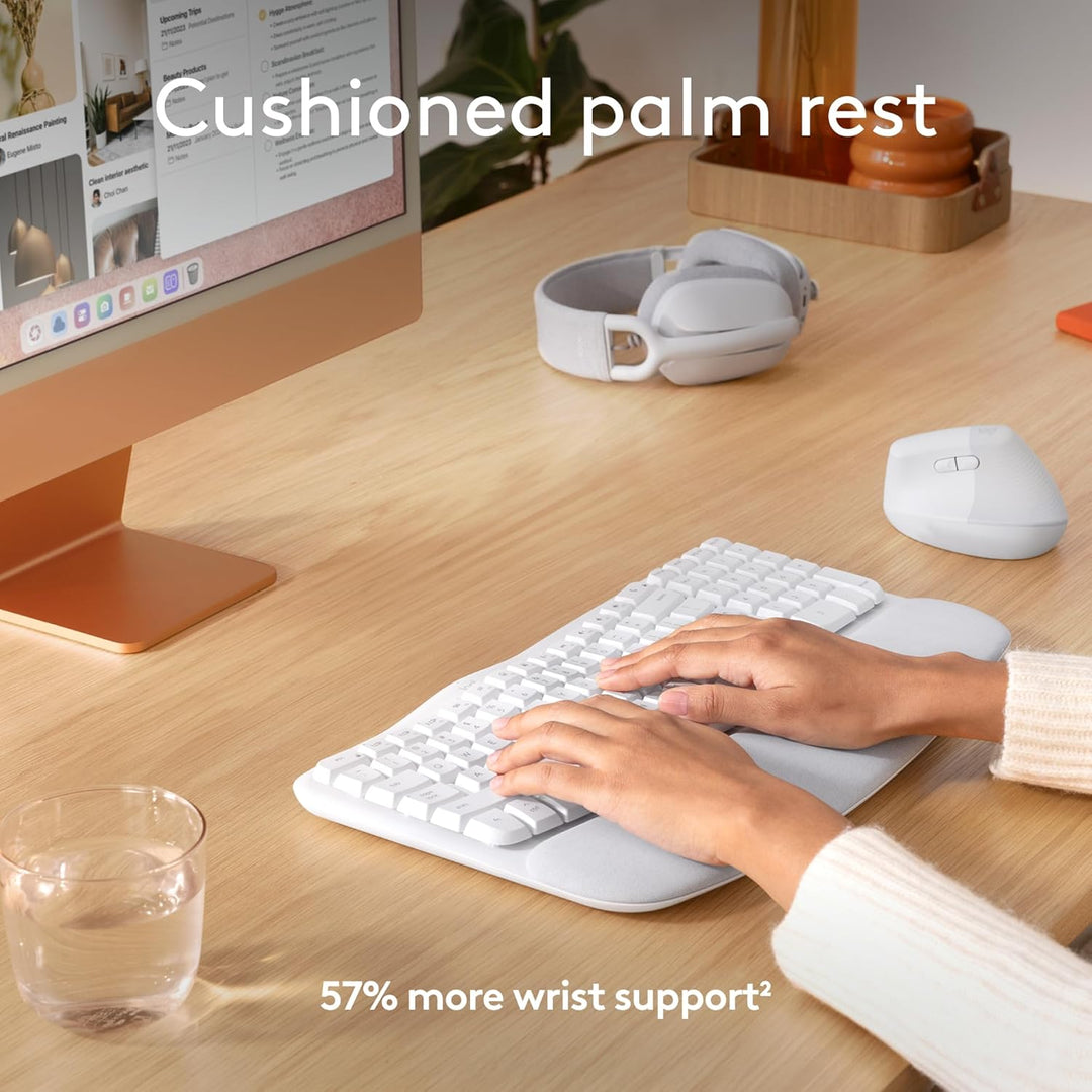Logitech Wave Keys para Mac, Teclado Inalámbrico Ergonómico con Rep...