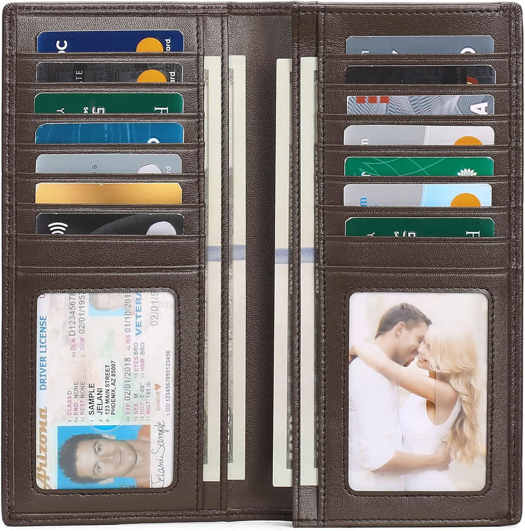 FALAN MULE Cartera para hombres de cuero genuino con bloqueo RFID,...