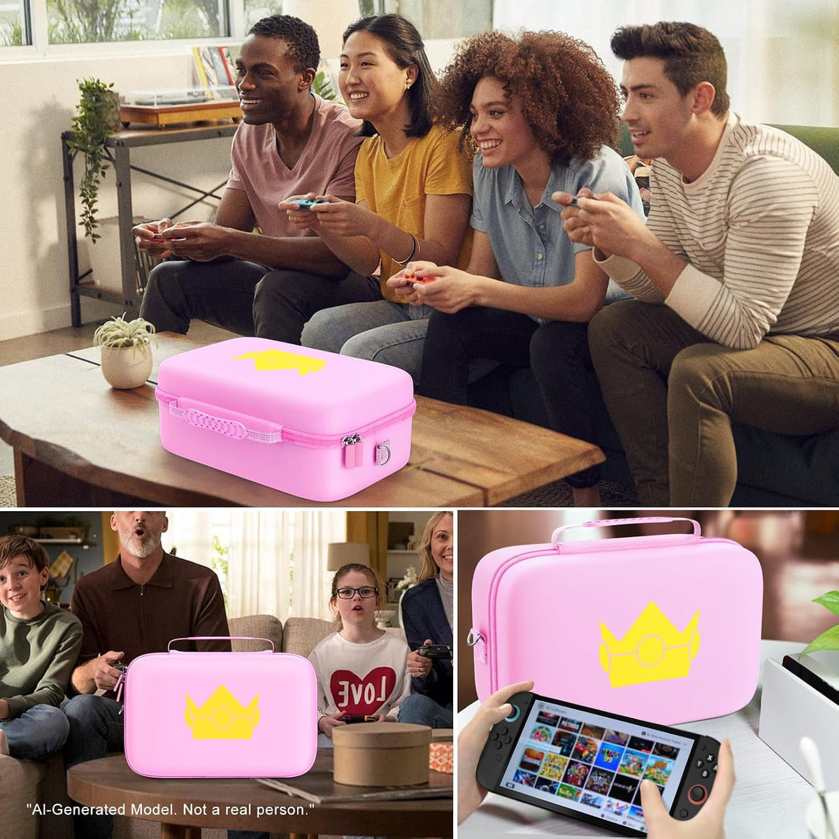 ivoler Estuche de Transporte y Almacenamiento para Nintendo Switch 2 2025 Todo en Uno Rosa