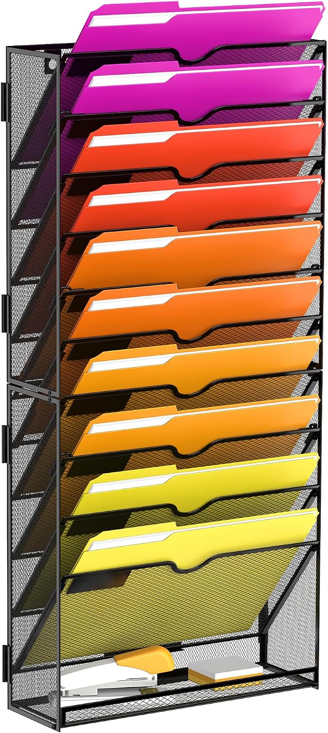Organizador de archivos de pared de 11 niveles y organizador de archivos