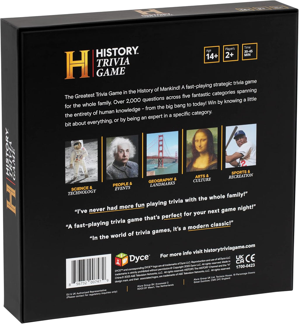 HISTORY Channel Trivia Game - Más de 2000 preguntas de conocimiento general | Juego de cartas de trivia oficial del canal HISTORY y juego de fiesta para adultos, familias y noche de juegos de mesa - Gran regalo para papá y aficionados a la historia