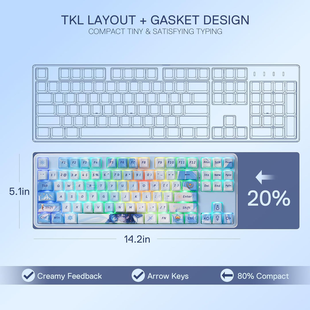 Redragon K707 PRO SE Teclado Gaming RGB Inalámbrico con Gasket 80%,...