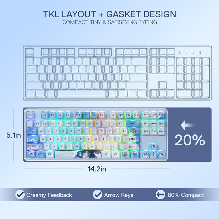 Redragon K707 PRO SE Teclado Gaming RGB Inalámbrico con Gasket 80%,...