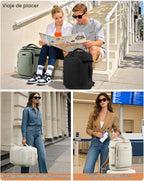 LOVEVOOK Mochila de viaje para mujer y hombre, Negro, Mochilas de viaje