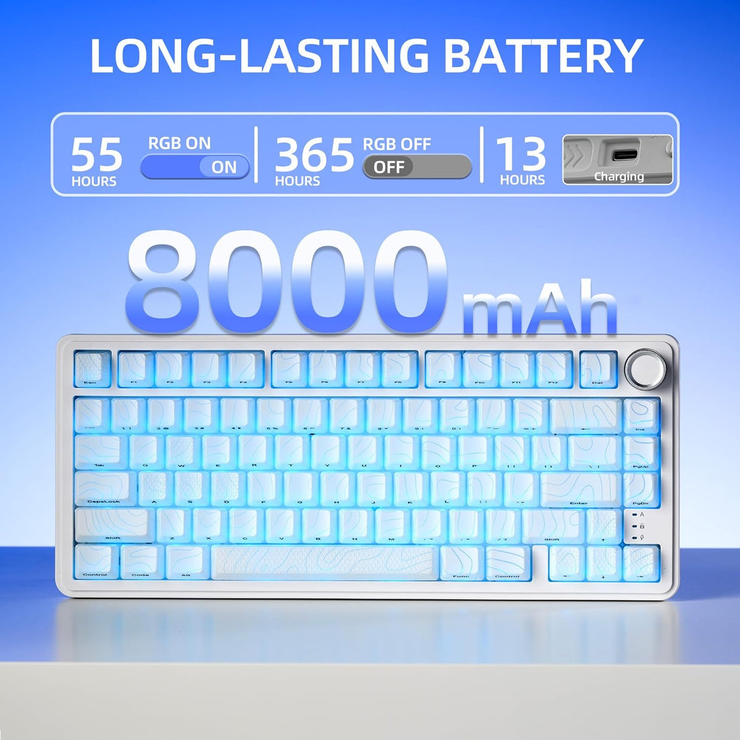 X XVX M75 Teclado mecánico inalámbrico 75% para juegos, BT5.0\/2.4G...