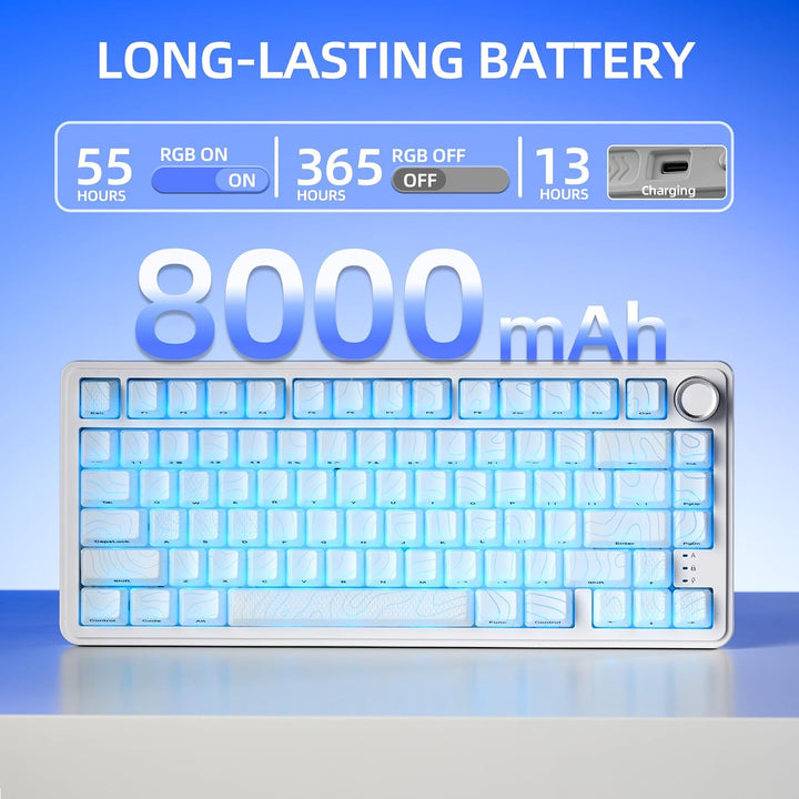 X XVX M75 Teclado mecánico inalámbrico 75% para juegos, BT5.0\/2.4G...