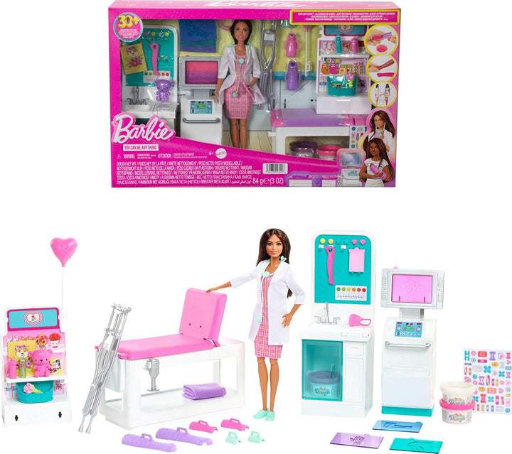 Barbie Juego de carreras de clínica de enyesado rápido con muñeca d...