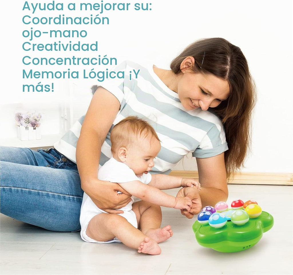 BEST LEARNING Jardín de hongos - Juguetes interactivos educativos con luces para niños pequeños de 1 a 3 años - Colores, números, juegos y música para niños - Ideal como regalo de cumpleaños para