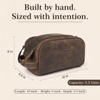 LEATHER VILLAGE - Neceser de cuero para hombre, kit de viaje Dopp Bolsa de