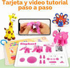 Helsort Kit de Arcilla para Secado al Aire para Niños, Set de 12 Arcillas para Modelar Animales, Manualidades para Niños