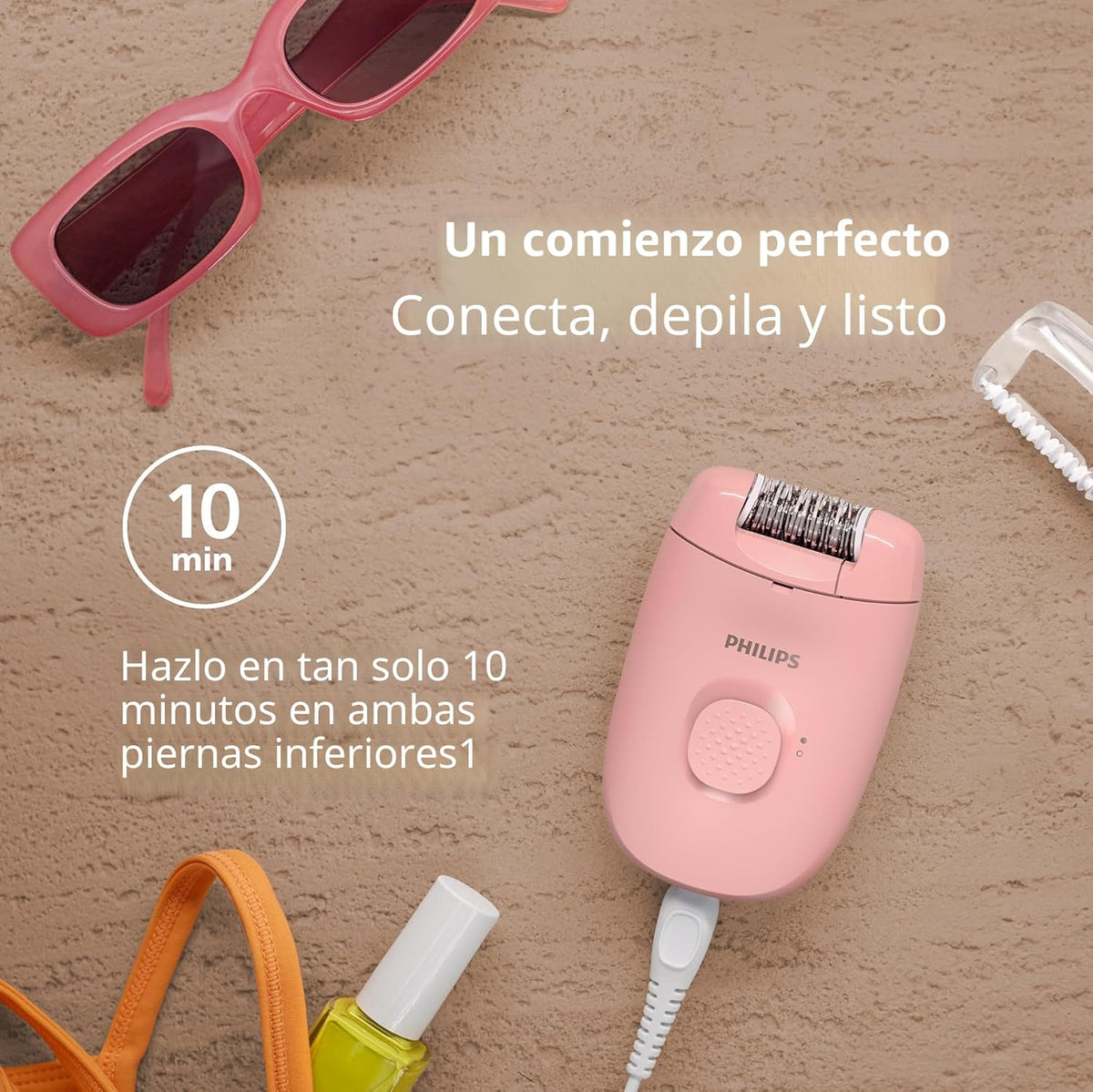 Depiladora Philips Serie 2000, depiladora con cable para piernas y...
