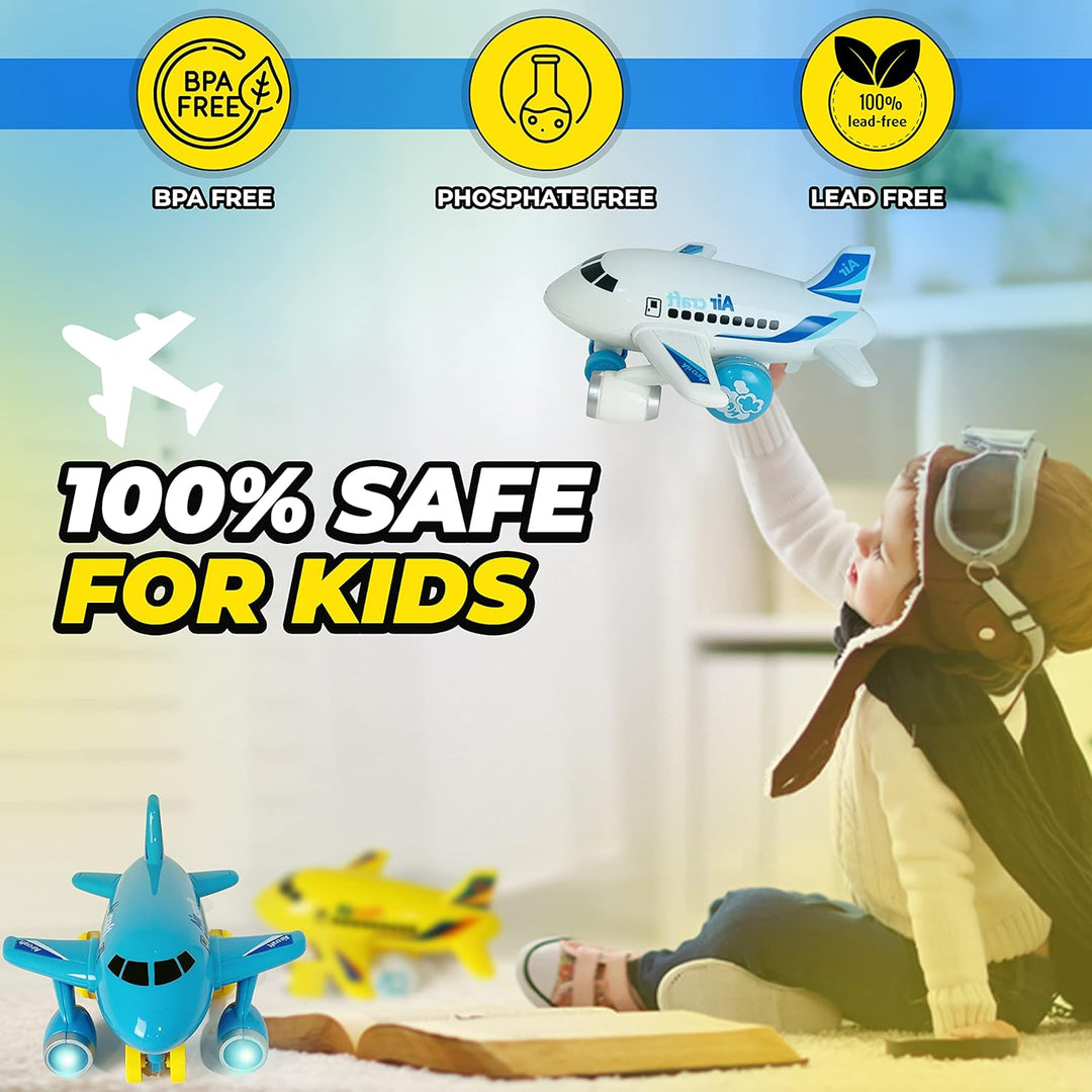 KIDSTHRILL Juguete de avión para niños y niñas. Juego de tres avion...