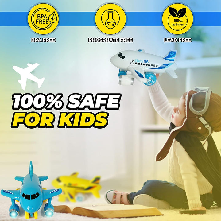KIDSTHRILL Juguete de avión para niños y niñas. Juego de tres avion...