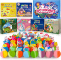48 piezas de bombas de baño para niños con juguete en el interior, baño de burbujas orgánico y colorido para niños seguro, mejor set de regalo de bombas de baño para cumpleaños, fiesta, Pascua para