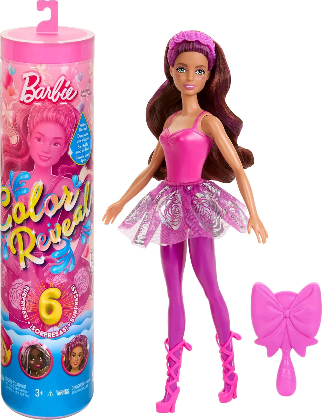 Barbie Muñeca y accesorios de revelación de color, serie bailarina,...